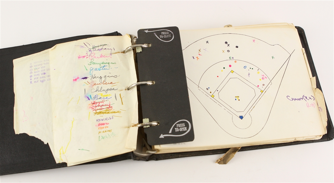 1967-71 Warren Spahn Tulsa Oilers Spray Chart Scouting Report Binder (Warren Spahn Estate)