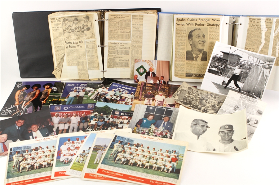 1940s-2000s Warren Spahn Milwaukee Braves Personal Scrapbook & Photo Collection - Lot of 24 (Warren Spahn Estate)