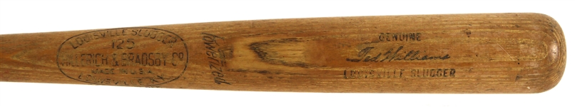 1951-60 Ted Williams Boston Red Sox H&B Louisville Slugger Professional Model Team Index Bat (MEARS LOA)