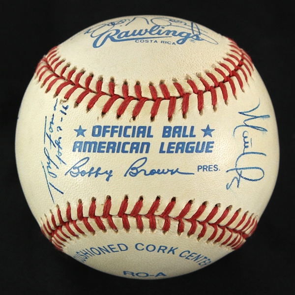 1992 Boston Red Sox Multi Signed OAL Brown Baseball w/ 10 Signatures Including Wade Boggs, Frank Viola, Jeff Reardon & More (JSA)