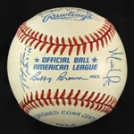1992 Boston Red Sox Multi Signed OAL Brown Baseball w/ 10 Signatures Including Wade Boggs, Frank Viola, Jeff Reardon & More (JSA)