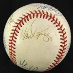 1992 Boston Red Sox Multi Signed OAL Brown Baseball w/ 10 Signatures Including Wade Boggs, Frank Viola, Jeff Reardon & More (JSA)