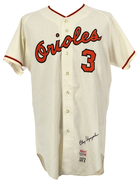 1971 Clay Dalrymple Baltimore Orioles Signed Home Jersey (MEARS LOA/JSA)