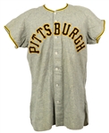 1950 Tom Saffell Pittsburgh Pirates Game Worn Road Jersey (MEARS LOA)