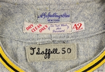 1950 Tom Saffell Pittsburgh Pirates Game Worn Road Jersey (MEARS LOA)
