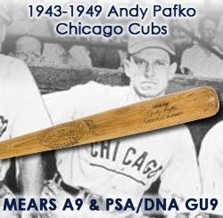 1943-49 Andy Pafko Chicago Cubs H&B Louisville Slugger Professional Model Game Used Bat (MEARS A9 & PSA/DNA GU9)