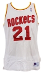 1990s Sleepy Floyd Houston Rockets Game Worn Home Jersey (MEARS LOA)