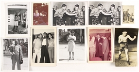 1910s-60s Boxing Snapshot Collection - Lot of 10 w/ Sugar Ray Robinson, Jess Willard, Barney Ross & More