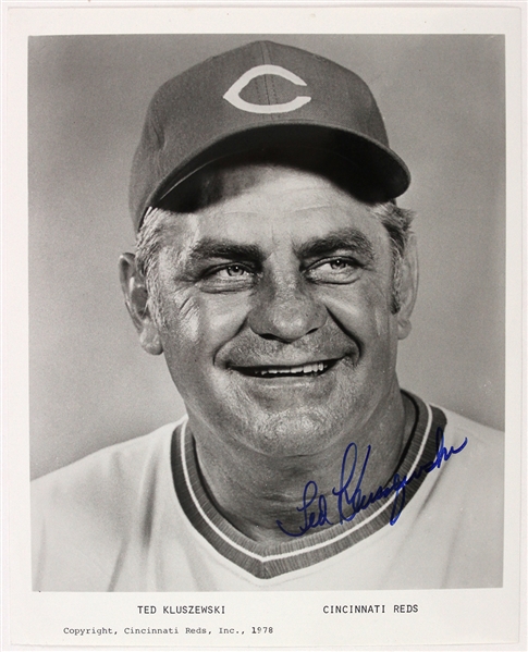 1978 Ted Kluszewski Cincinnati Reds Signed 8" x 10" Team Publicity Photo (SGC Authentic)