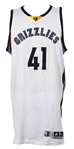 2015 Kosta Koufos Memphis Grizzlies Playoff Worn Home Jersey (MEARS LOA/MeiGray)