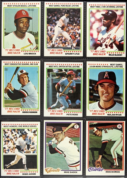1978 Topps Near Complete Set (723/726)