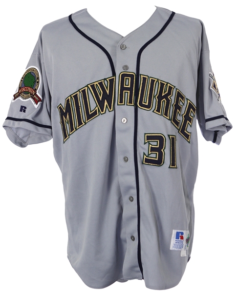 1998 Bronswell Patrick Milwaukee Brewers Game Worn Road Jersey (MEARS LOA)