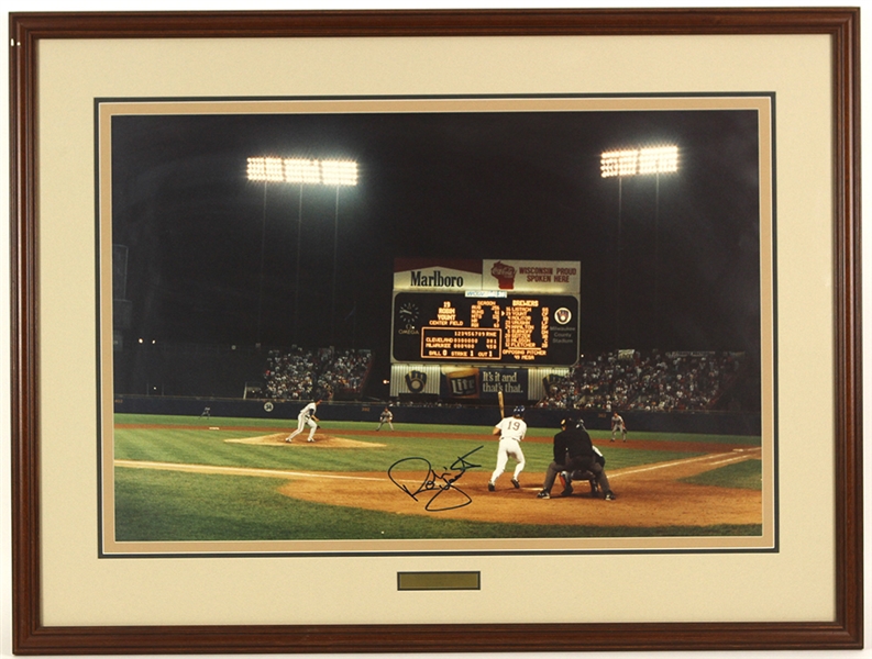 1992 Robin Yount Milwaukee Brewers Signed 29" x 39" Framed 3,000th Hit Photo (JSA)