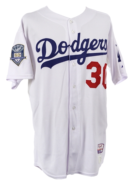 2008 Mike Myers Los Angeles Dodgers Spring Training Home Jersey (MEARS LOA/Steiner)