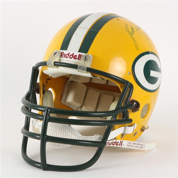 1990s Brett Favre Green Bay Packers Signed Professional Model Helmet *JSA Full Letter*