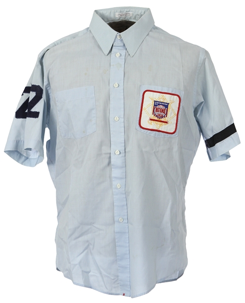 1982 Joe West NL Umpire Game Worn Shirt w/ Lou DiMuro Memorial Armband