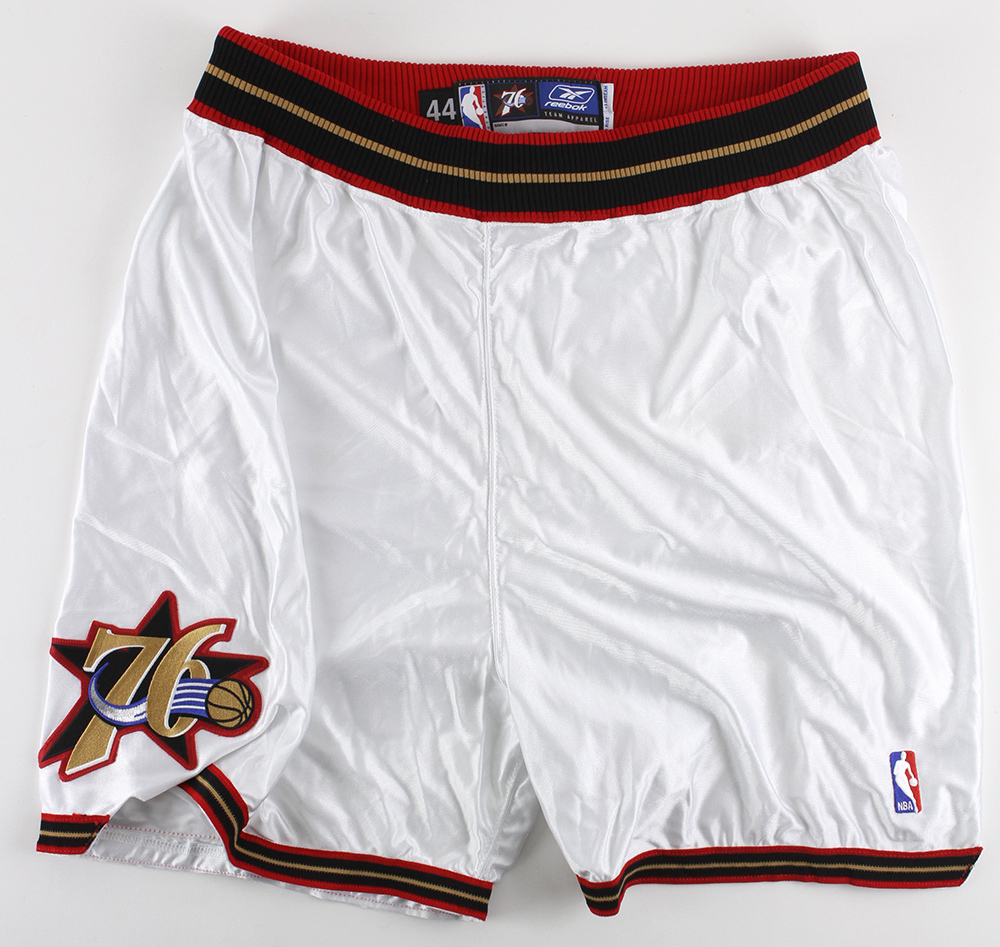 Lot Detail - 2001-06 Allen Iverson Philadelphia 76ers Game Worn Home  Uniform Shorts (MEARS LOA)