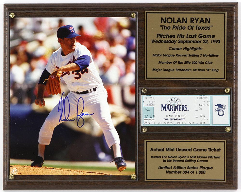 Lot Detail - 1993 Nolan Ryan Texas Rangers Game-Used & Autographed