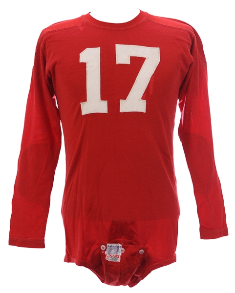 1960s Sand Knit #17 Game Worn Football Jersey w/ Crotch Strap (MEARS LOA)