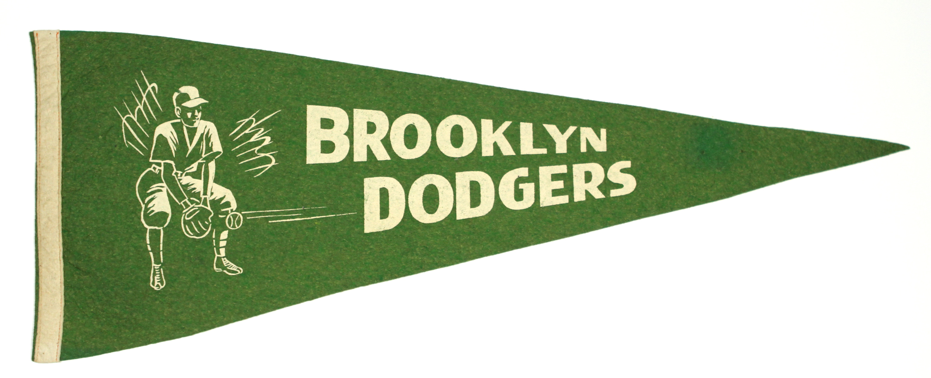 Lot Detail - 1940s Brooklyn Dodgers (Fielding Line Drive) 29” Pennant