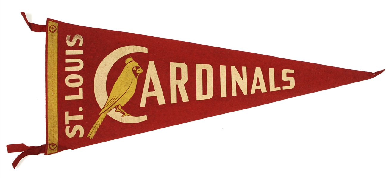 1930-40s St. Louis Cardinals “Realistic Bird on C” 29” Pennant