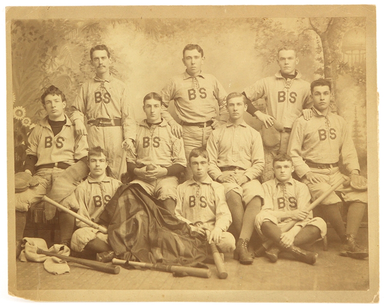 1890s BS Baseball Team 11.5" x 14.5" Matted Studio Portrait