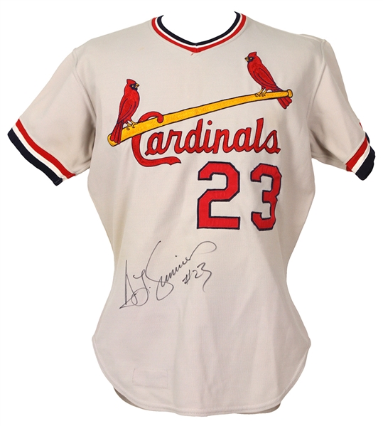 Lot Detail - 1975 Ted Simmons (Hall of Fame 2020) Game Used, Photo Matched  & Signed St. Louis Cardinals Road Jersey (Sports Investors Authentication &  JSA)