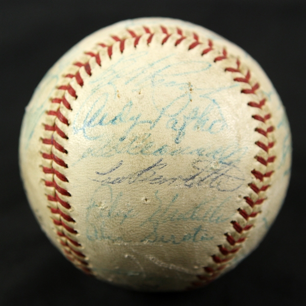 Lot Detail - 1959 Milwaukee Braves Team Signed ONL Giles Baseball w/ 27 ...