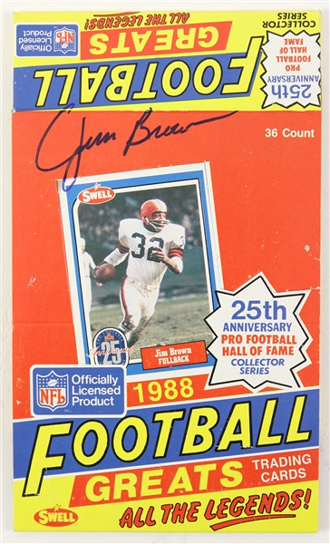 1988 Jim Brown Cleveland Browns Swell Football Greats Signed Empty Box (JSA)