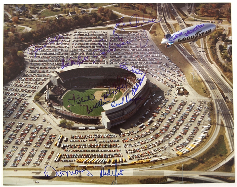 1990s Milwaukee County Stadium Brewers 8x10 Color Signed Photo (13) (JSA)