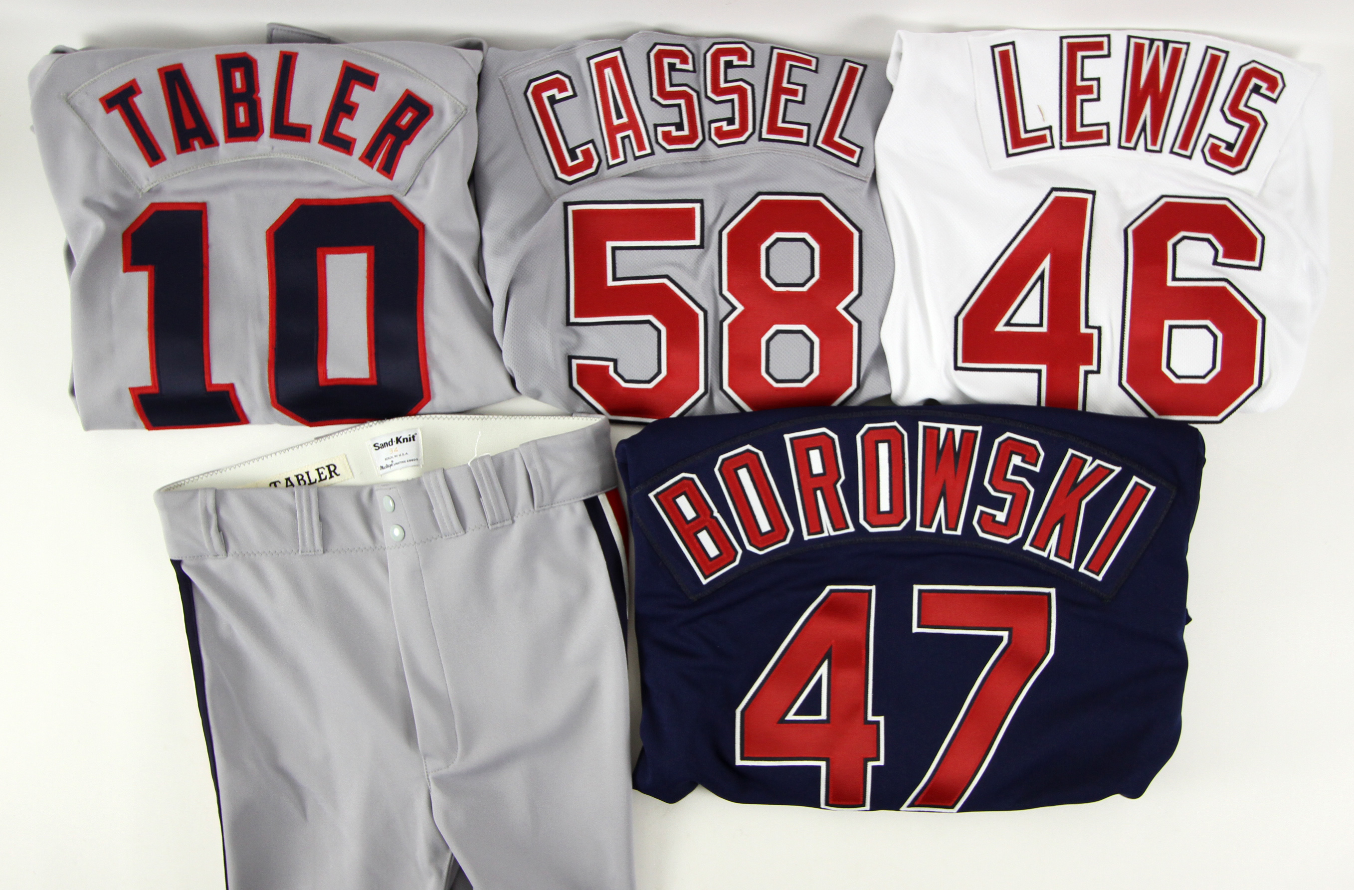 Lot Detail - 1986-2009 Cleveland Indians Game Worn Jersey Collection - Lot  of 4 w/ Pat Tabler Salesman Sample Uniform, Joe Borowski & More (MEARS LOA)