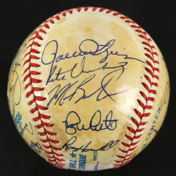 1991 Old Timers Game Multi Signed OAL Brown Baseball w/ 19 Signatures Including Rollie Fingers, Bob Lemon, Pete Vuckovich & More (JSA)