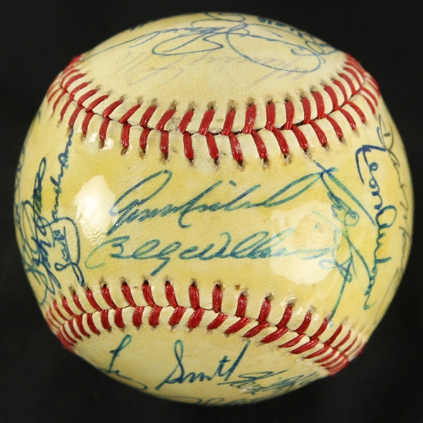 1986 Chicago Cubs Team Signed ONL Feeney Baseball w/ 29 Signatures Including Rick Sutcliffe, Ryne Sandberg, Billy Williams & More (JSA)