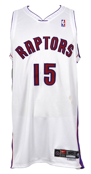 1999-2000 Vince Carter Toronto Raptors Signed Home Jersey (MEARS LOA/JSA)