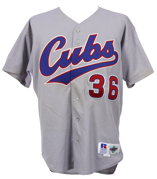 1994 Mike Morgan Chicago Cubs Game Worn Road Jersey (MEARS LOA)