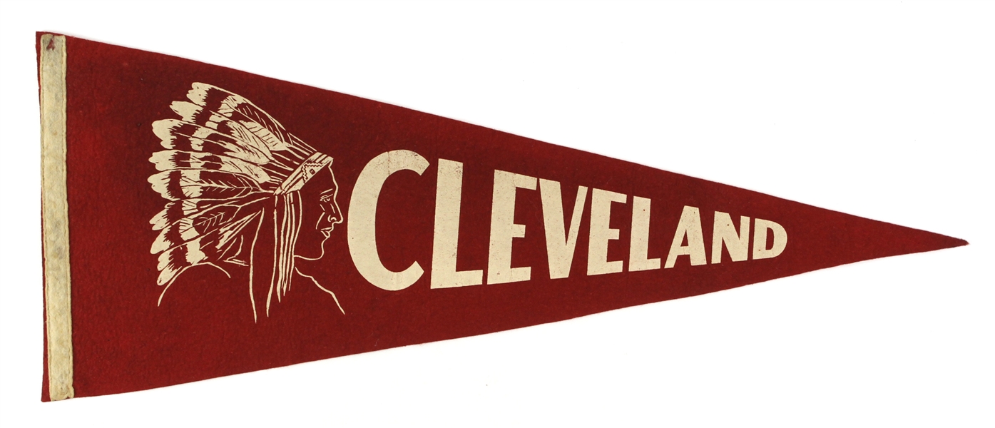 1940s Cleveland Indians 28" Full Size Pennant