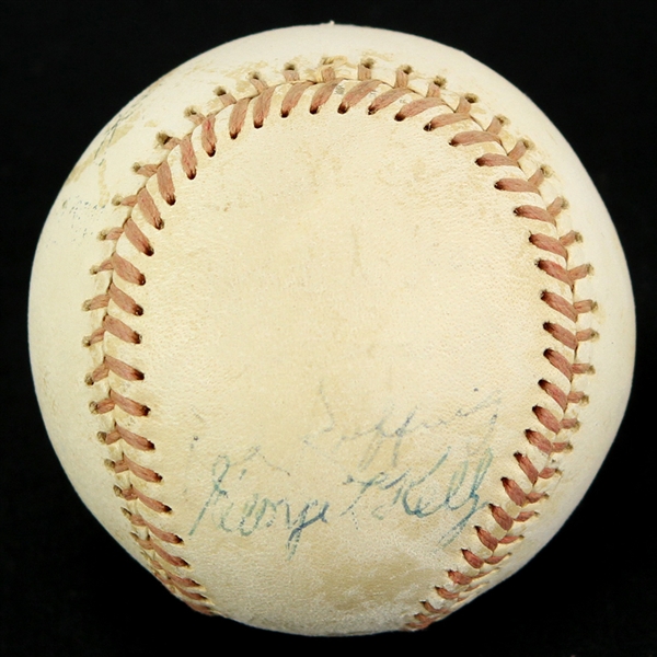 1960s George "High Pockets" Kelly Red Ruffing Monte Irvin Signed AJ Reach Baseball 