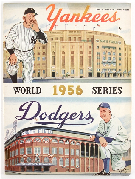 1956 New York Yankees Brooklyn Dodgers World Series Program