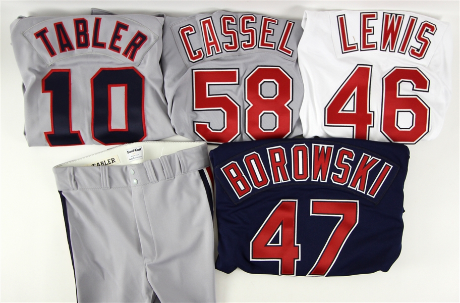 1986-2009 Cleveland Indians Game Worn Jersey Collection - Lot of 4 w/ Pat Tabler Salesman Sample Uniform, Joe Borowski & More (MEARS LOA)