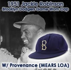 1951 Jackie Robinson Brooklyn Dodgers Game Worn Cap (Fred Woelfle Letter of Provenance) (MEARS LOA)