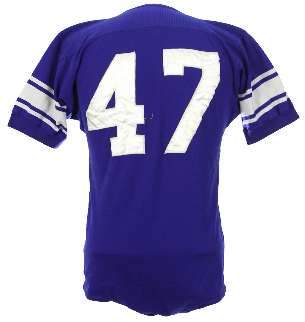 Lot Detail 1960's Blue Durene 47 Game Worn Sand Knit Football Jersey