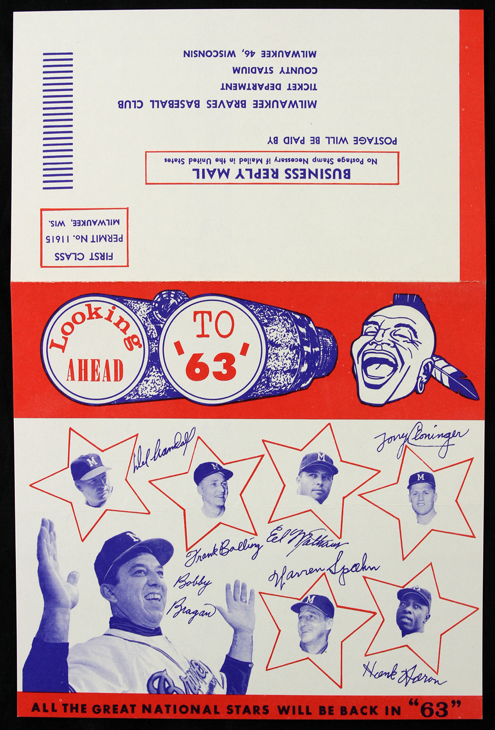 Lot Detail 1963 Milwaukee Braves 6”x10” Season Ticket Brochure