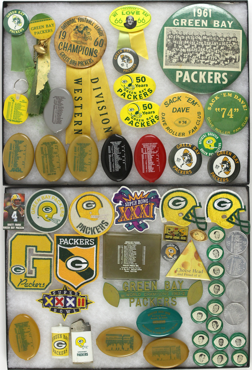 Lot Detail - 1960's-90's Green Bay Packers Pinbacks Patches Pocket Coin ...