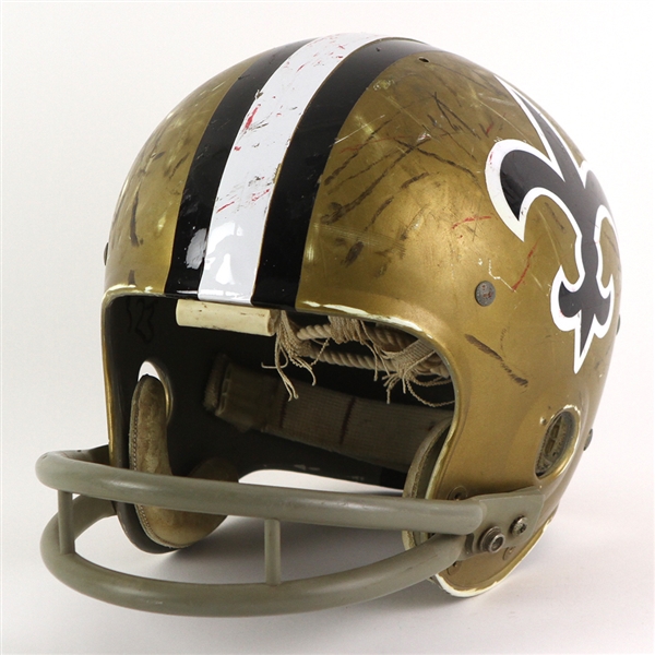 1970-72 Doug Wyatt New Orleans Saints Game Worn Football Helmet (MEARS LOA)