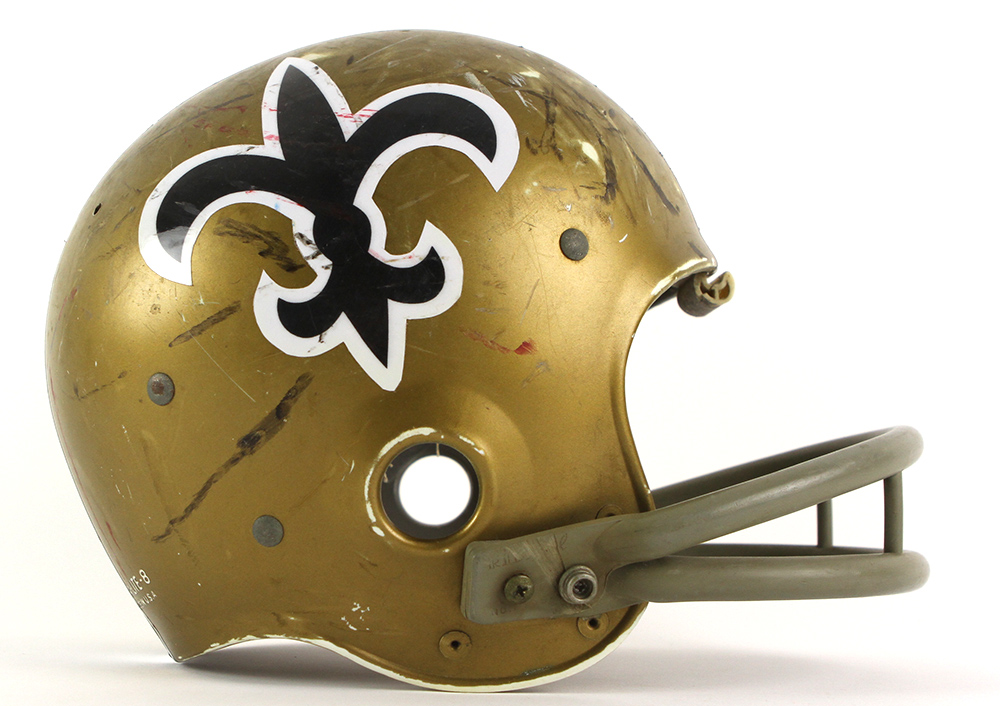 1970 New Orleans Saints Game Worn Helmet. Football Collectibles, Lot  #51274