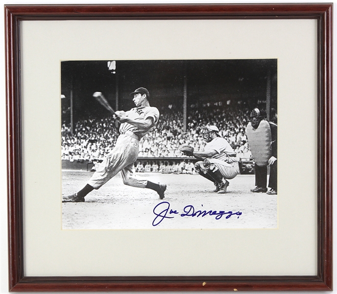 1990s Joe DiMaggio New York Yankees Signed 13" x 15" Framed Photo (JSA)