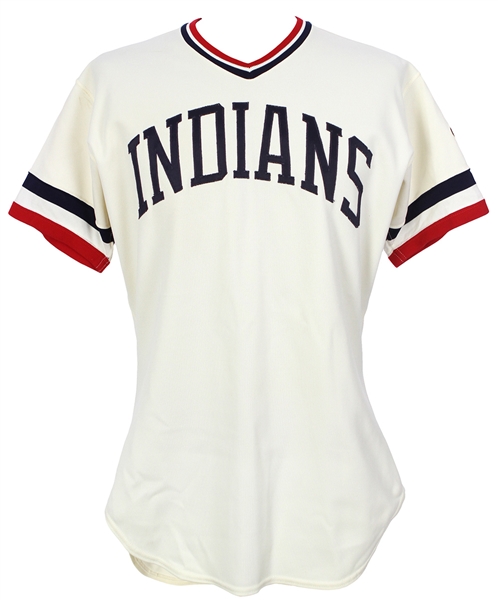 1980 Len Barker Cleveland Indians Game Worn Home Jersey (MEARS LOA)