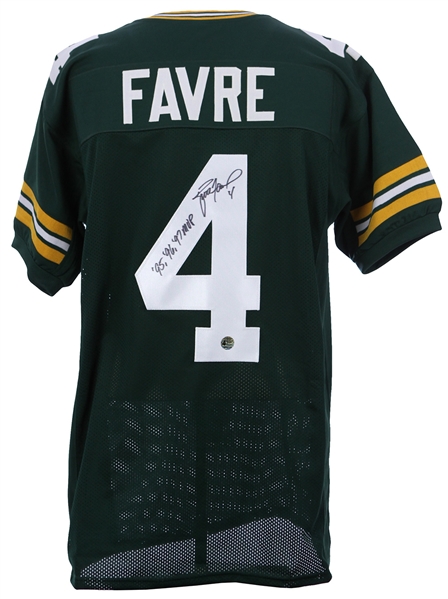 1997 Brett Favre Green Bay Packers Signed & Inscribed "95, 96, 97 MVP" Jersey (JSA)