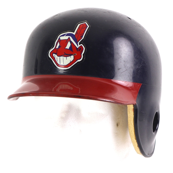 1990s Carlos Baerga Cleveland Indians Game Worn Batting Helmet (MEARS LOA)