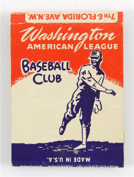 1953 Washington Senators Griffith Stadium Matchbook Schedule 